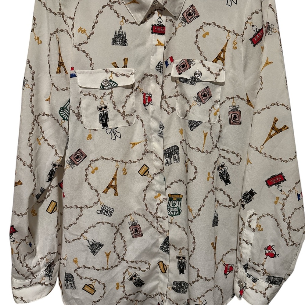 Karl Lagerfeld White Button Down Shirt Classic Design - Picture 4 of 4